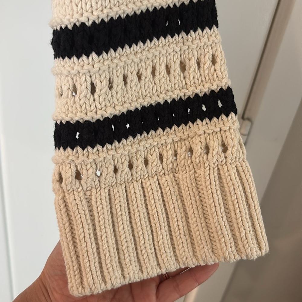H&M Black and Cream Striped Cardigan - Picture 4 of 4